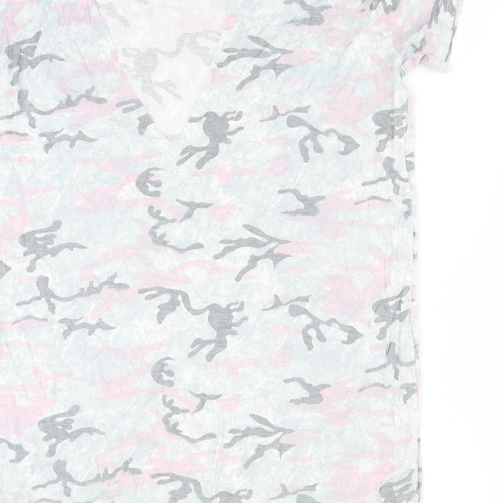 New Look Womens Grey Camouflage  Basic T-Shirt Size 10