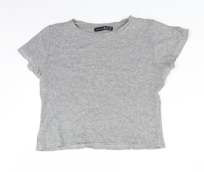 Additional front view of Atmosphere women’s grey basic t-shirt, size UK 10