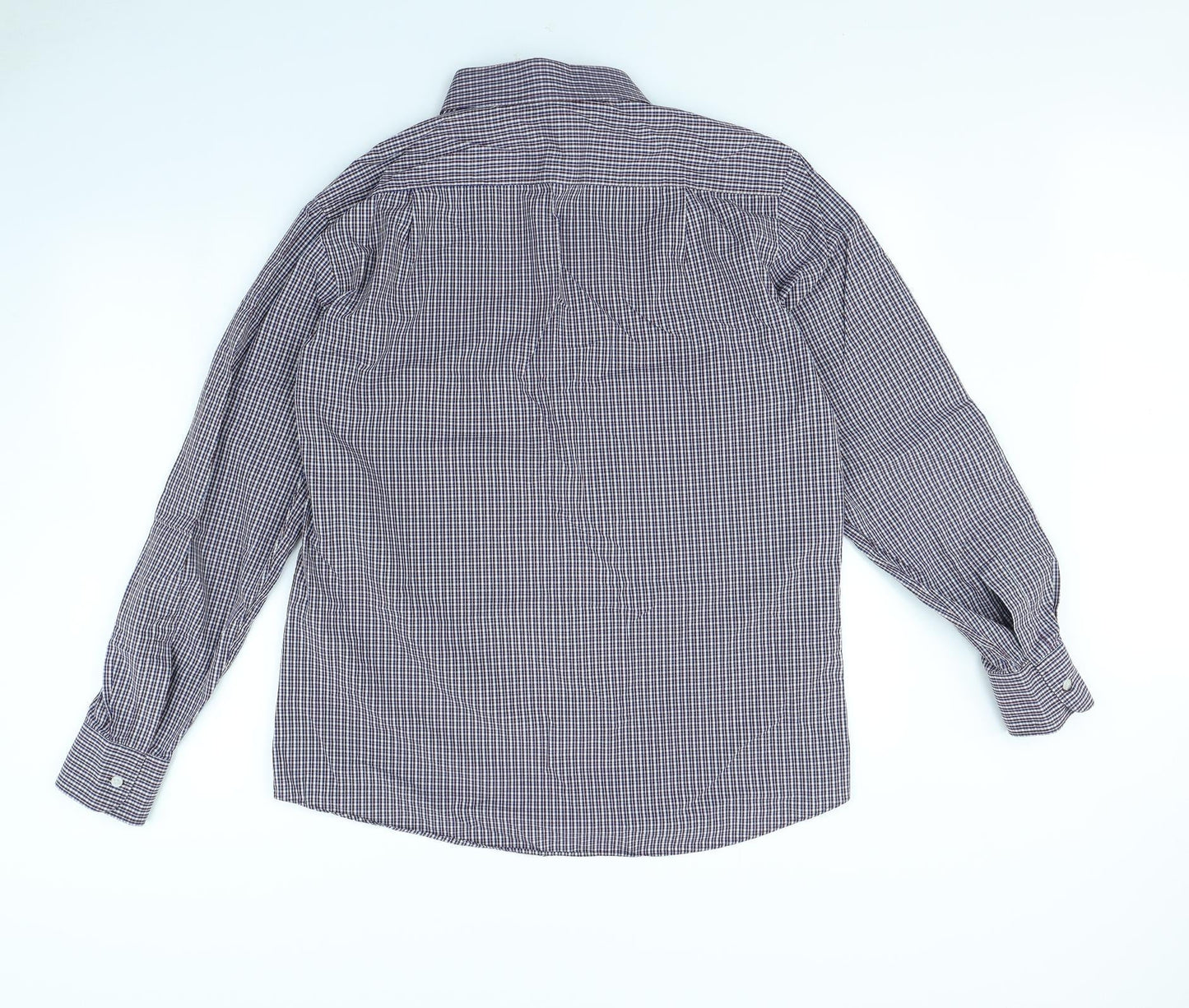M&S Mens Red Check   Dress Shirt Size 42