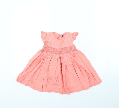 Additional front view of M&Co girls’ pink fit & flare, size 12, months