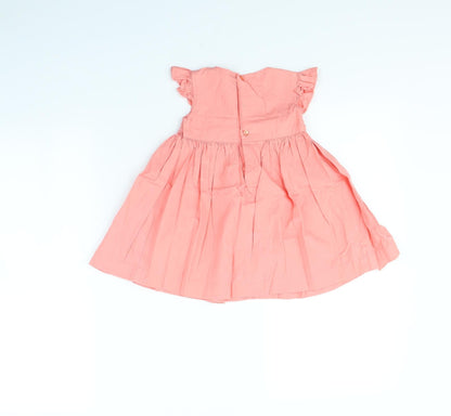 Back view of M&Co girls’ pink fit & flare, size 12, months