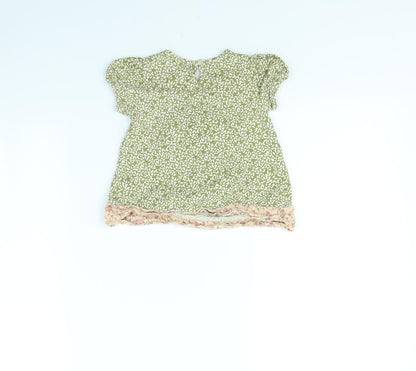 Back view of Next girls’ green basic blouse, size 6-9, months