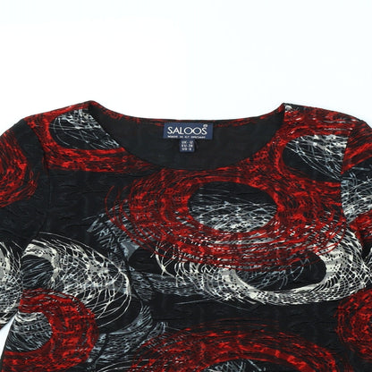 Close-up detail of Saloos women’s black jumper, size UK 12