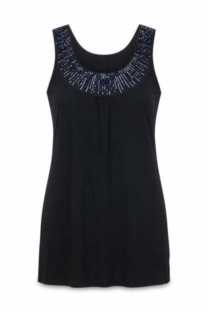 Front view of ESPRIT women’s black basic tank, size L