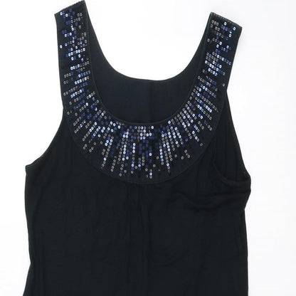 Close-up detail of ESPRIT women’s black basic tank, size L
