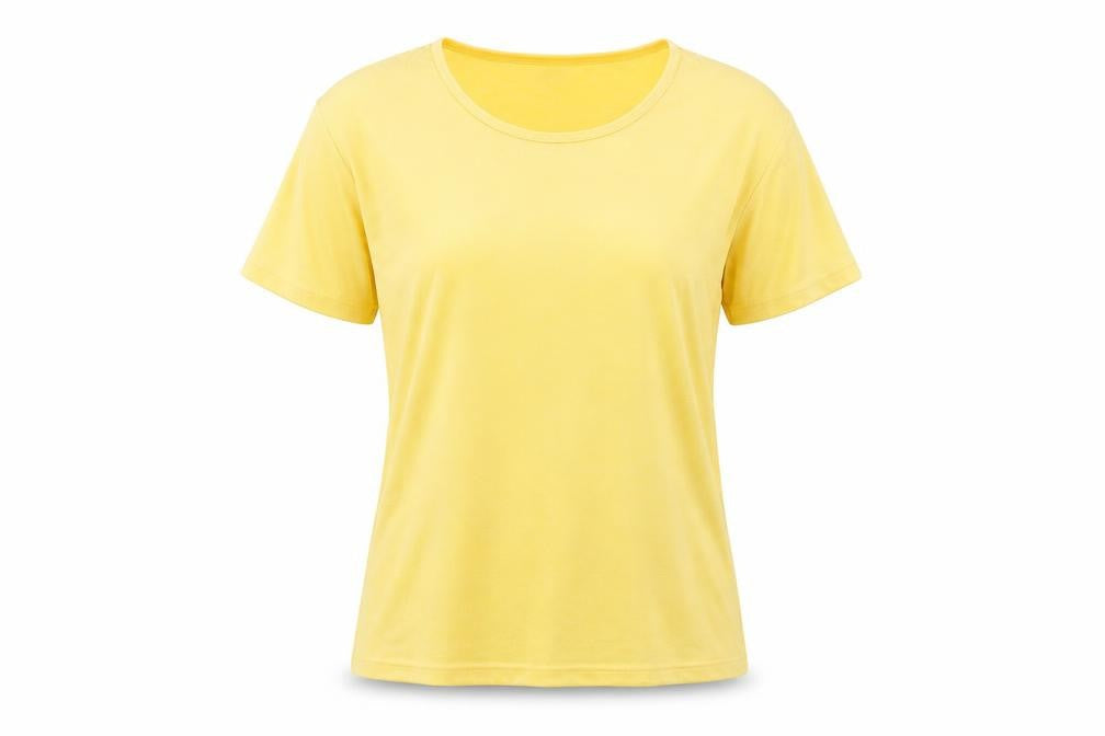 ELVI Womens Yellow   Basic T-Shirt Size M