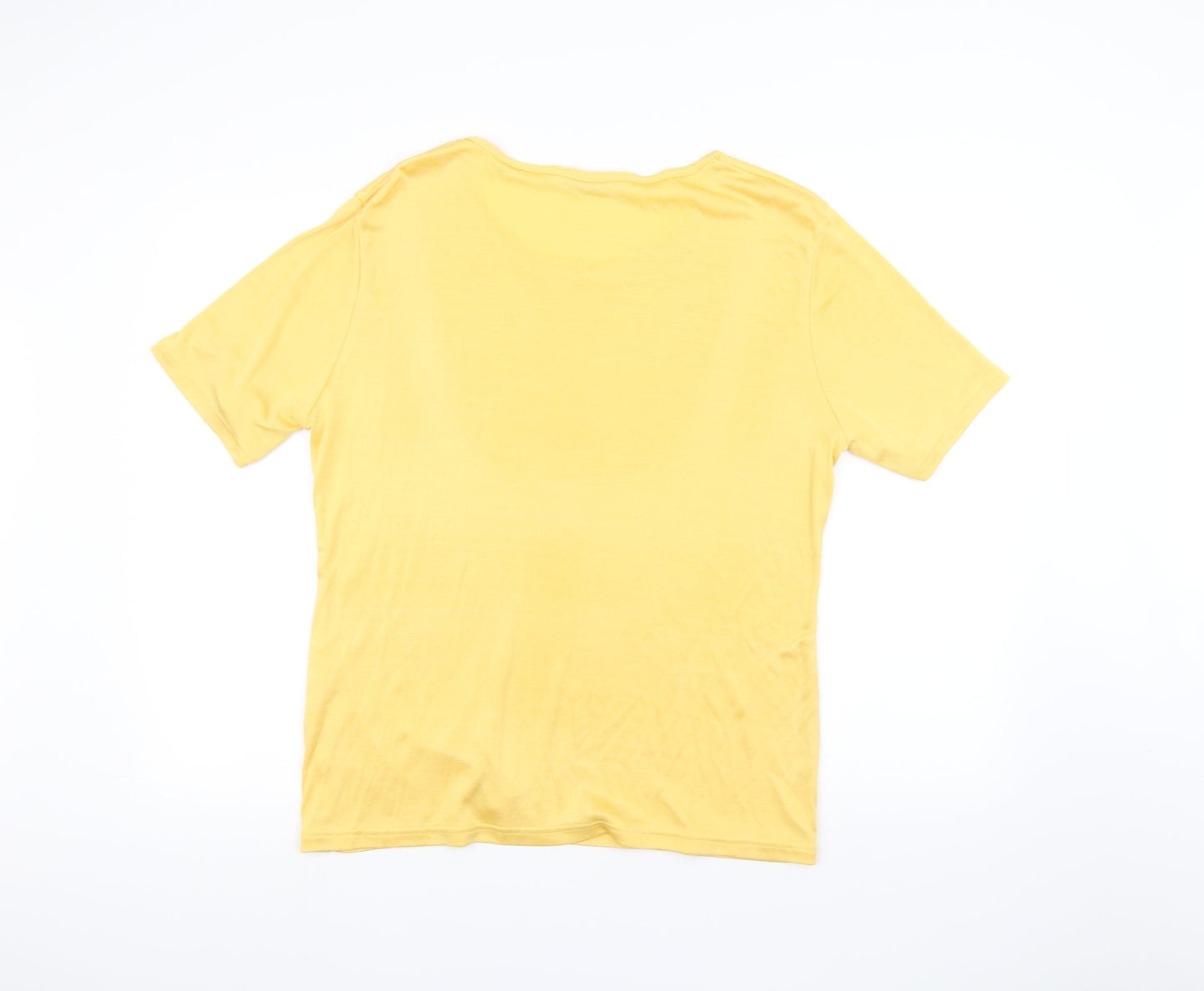 ELVI Womens Yellow   Basic T-Shirt Size M
