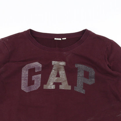 Close-up detail of Gap women’s purple jumper, size M