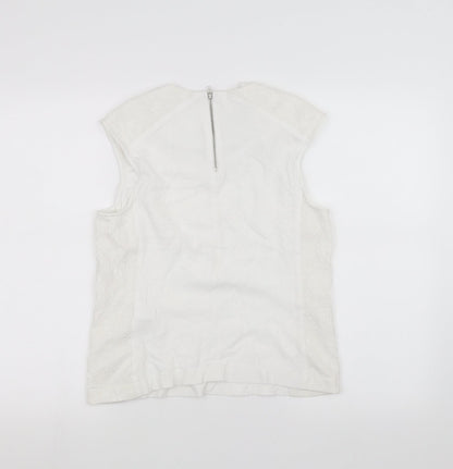 Back view of Warehouse women’s white basic tank, size M