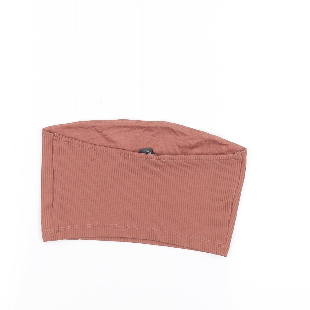 Primark Womens Brown   Cropped T-Shirt Size XS