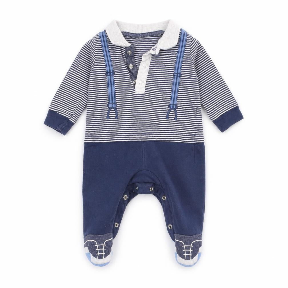 Next Baby Blue Striped  Coverall One-Piece Size 0-3 Months