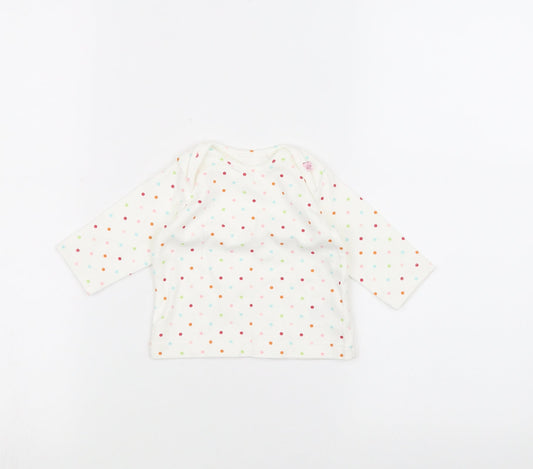 Marks and Spencer Baby White Polka Dot  Pullover Jumper Size 0-3 Months