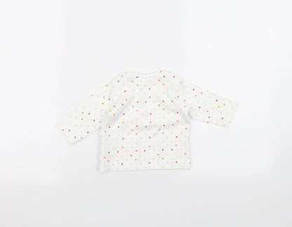 Back view of Marks & Spencer Baby White Polka Dot jumper, size 0-3, Months