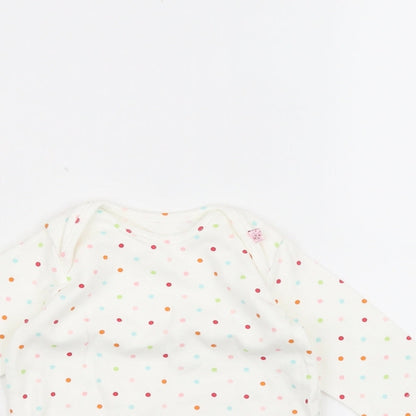 Close-up detail of Marks & Spencer Baby White Polka Dot jumper, size 0-3, Months