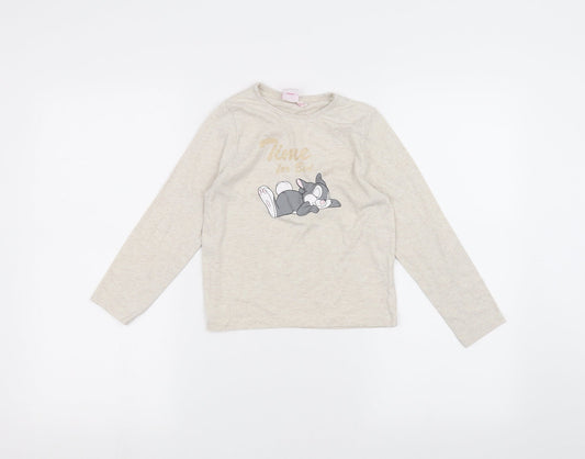 Disney Girls White   Basic T-Shirt Size 6-7 Years  - Rabbit