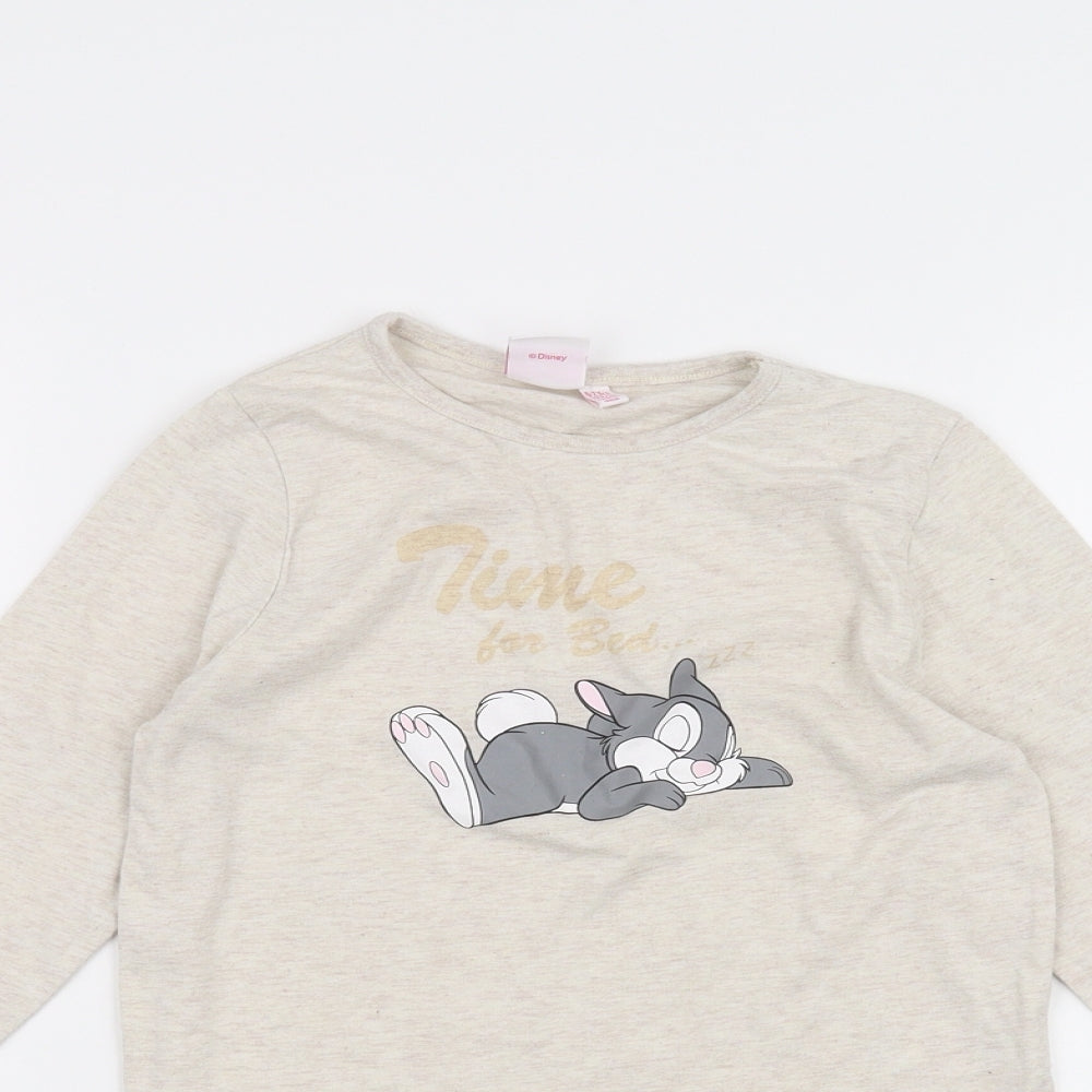 Disney Girls White   Basic T-Shirt Size 6-7 Years  - Rabbit