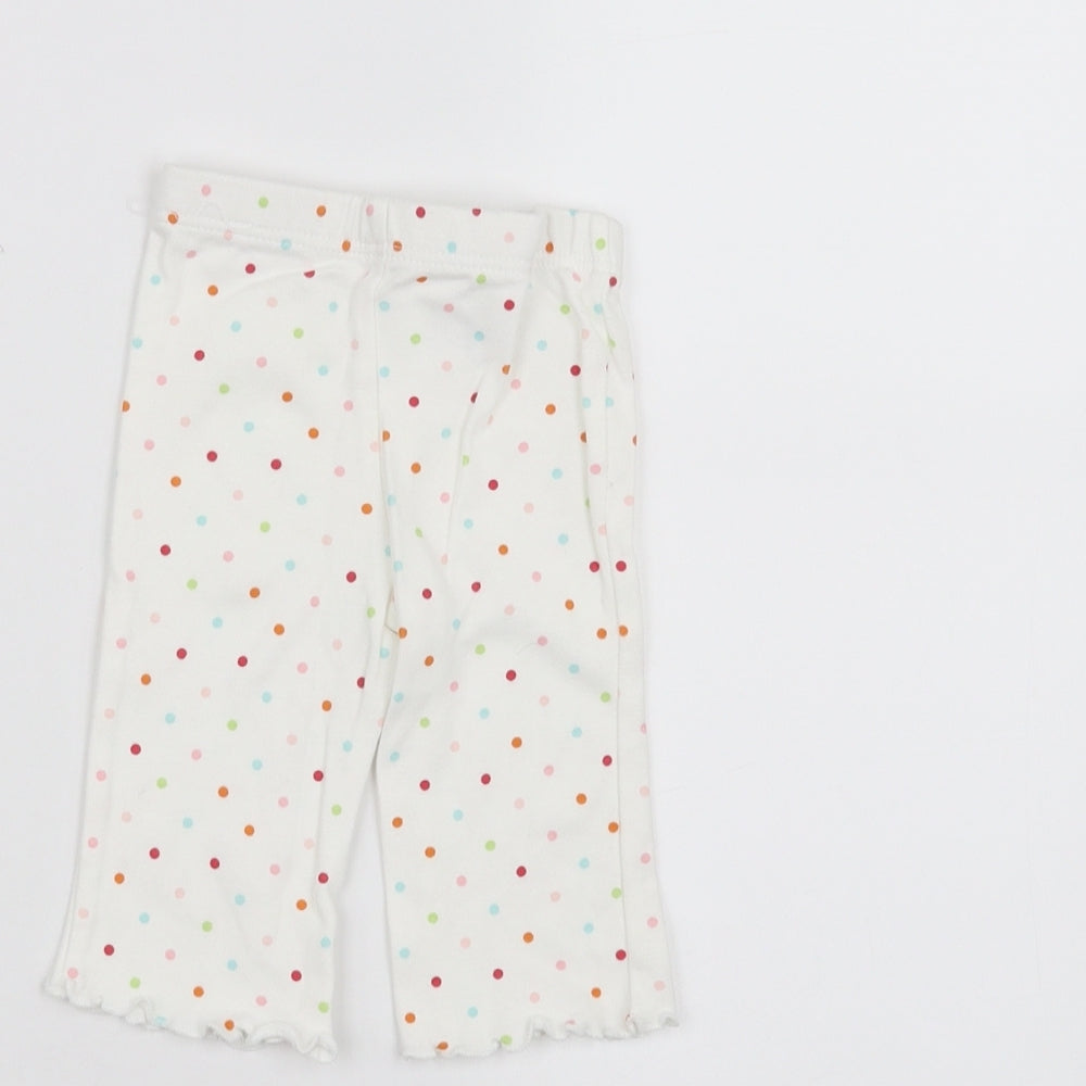 Marks and Spencer Baby White Polka Dot  Sweatpants Trousers Size 0-3 Months