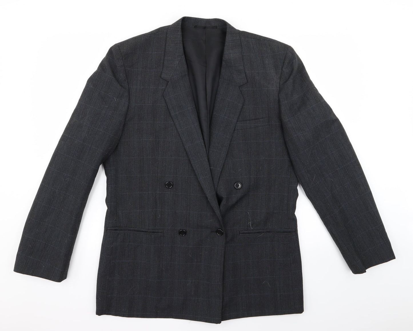 Burton Mens Black Striped  Overcoat Coat Size L