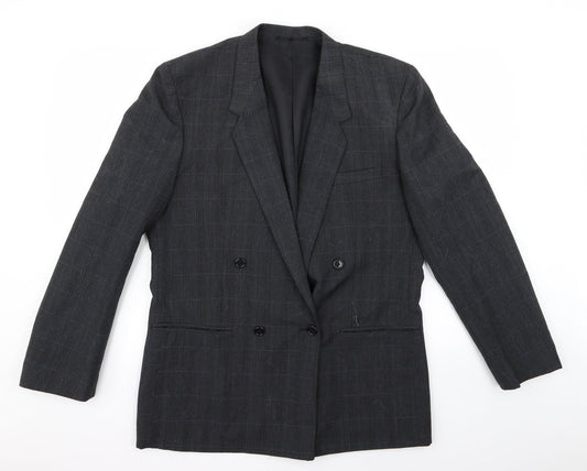 Burton Mens Black Striped  Overcoat Coat Size L
