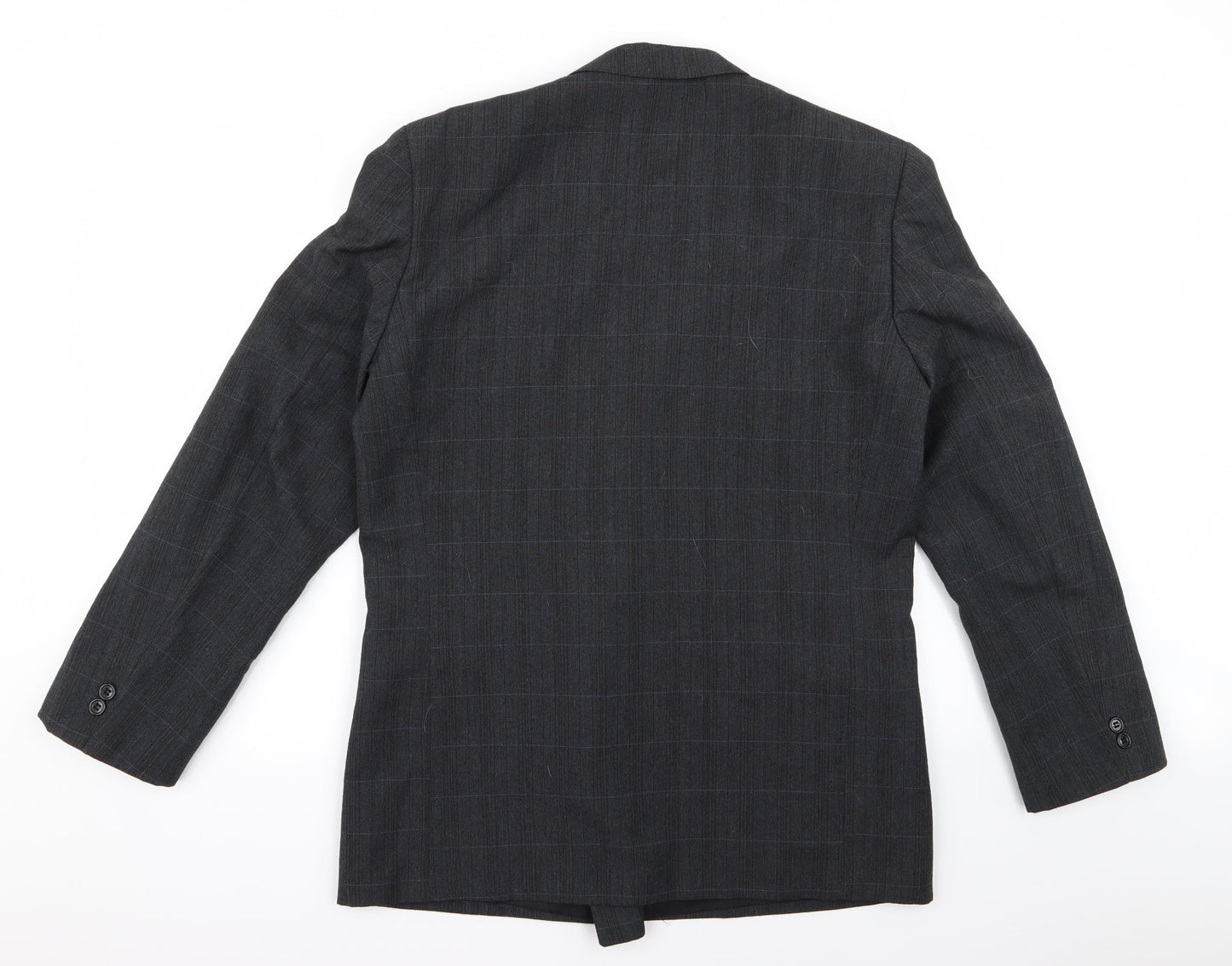 Burton Mens Black Striped  Overcoat Coat Size L