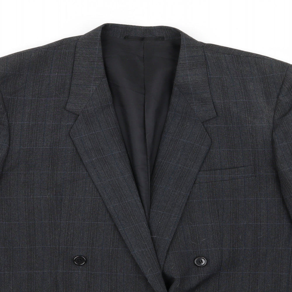 Burton Mens Black Striped  Overcoat Coat Size L