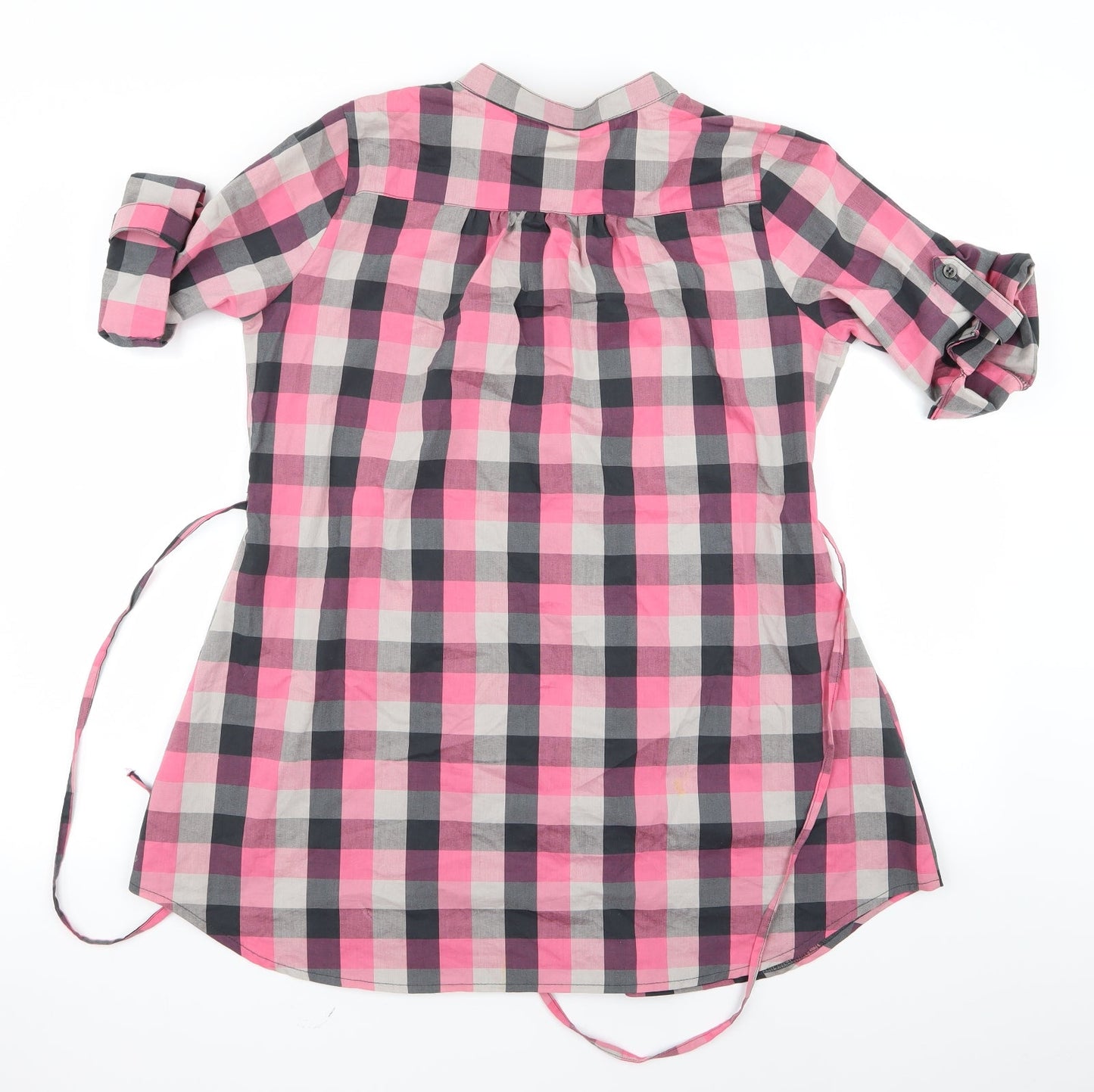 Preworn Womens Pink Check  Basic Button-Up Size 8