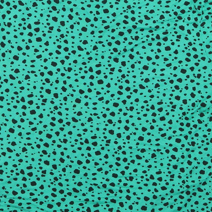 Brand and care label for Preworn women’s green animal print basic t-shirt, size UK 12