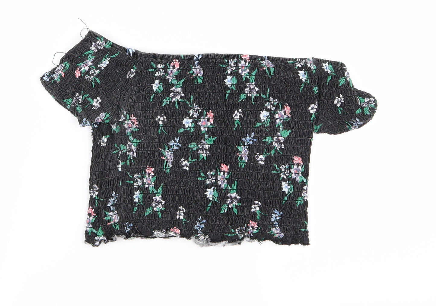primrk Womens Black Floral  Basic Blouse Size 10