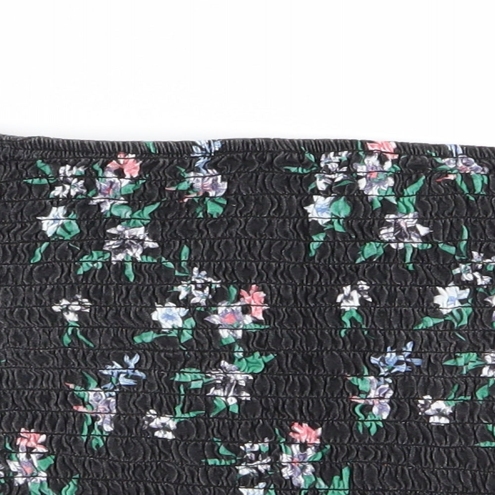 primrk Womens Black Floral  Basic Blouse Size 10