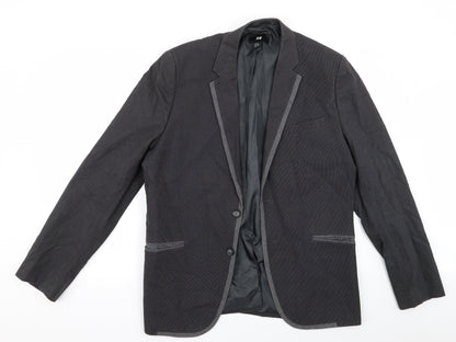 Front view of H&M women’s grey trench coat coat, size UK 34