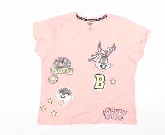 Looney Toons Womens Pink   Basic T-Shirt Size M
