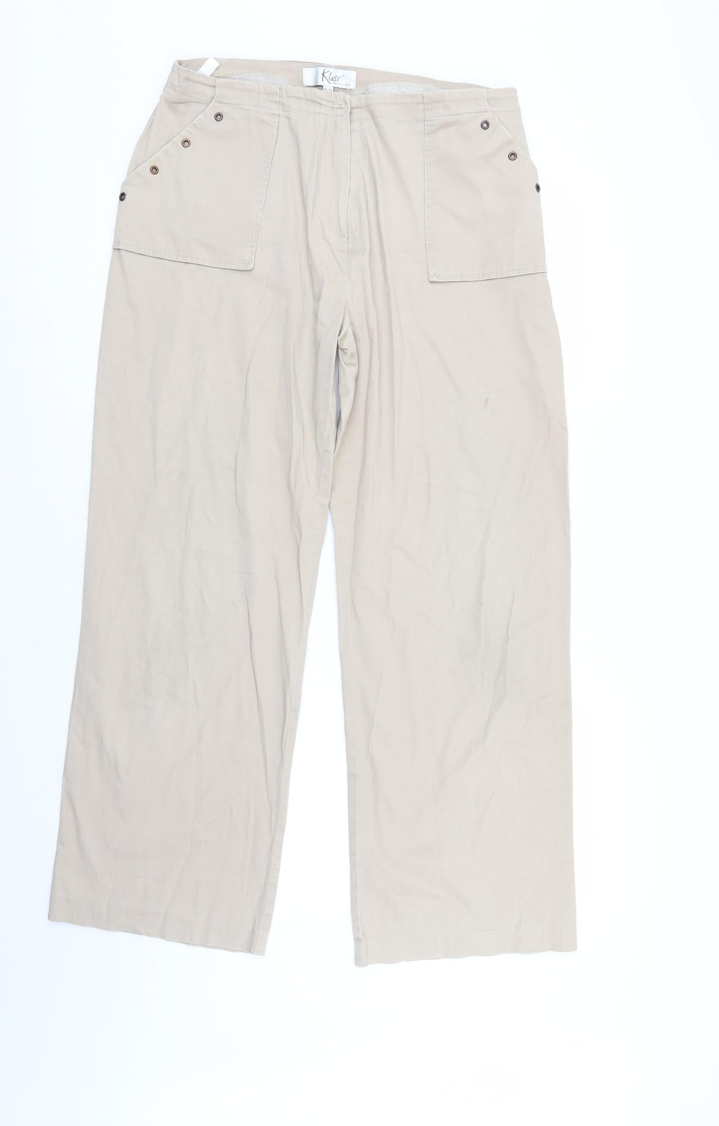 Klass Womens Beige   Trousers  Size 16 L28 in