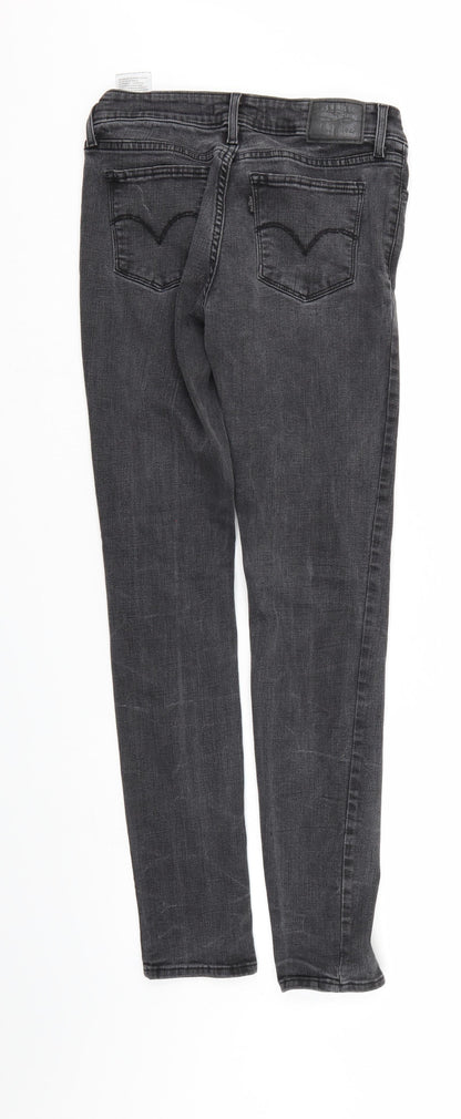 Back view of 711 men’s black denim skinny jeans, size 28, 31-inch leg