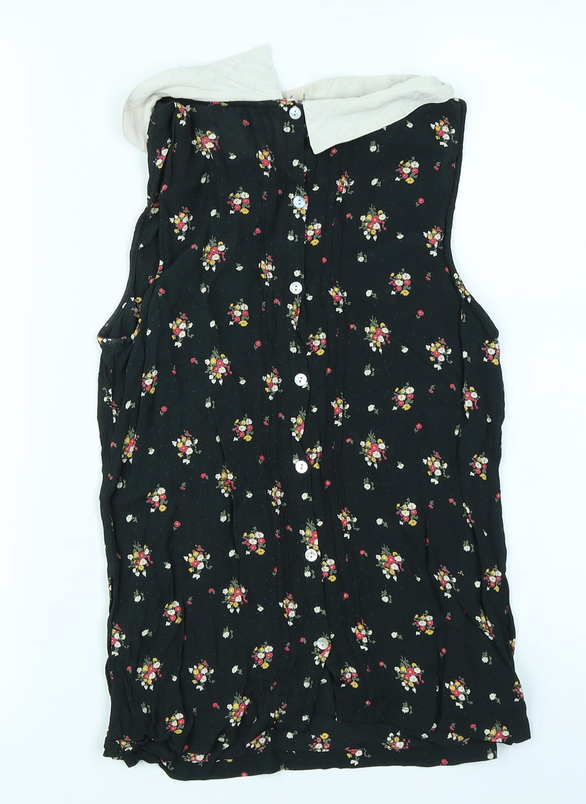 New Look Womens Black Floral  Basic Blouse Size 8