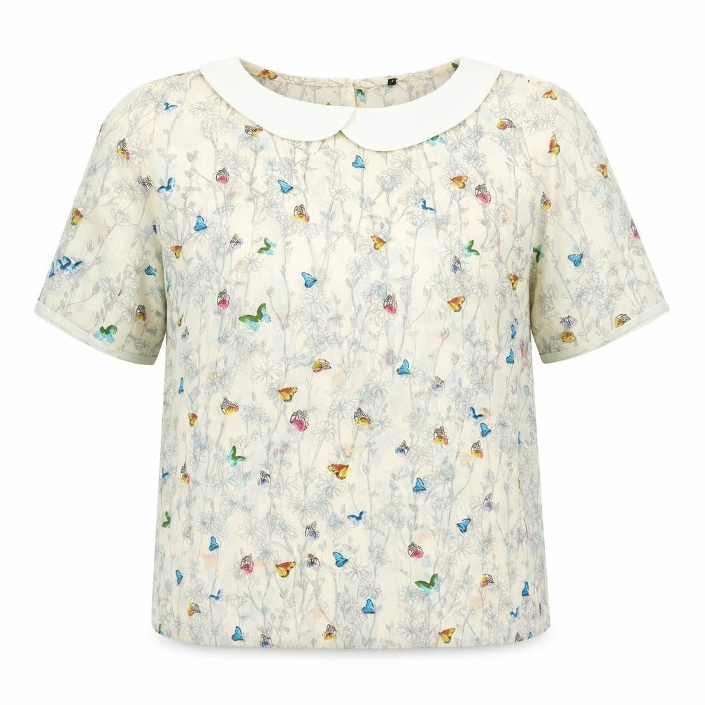 Atmosphere Womens Beige Floral  Basic Blouse Size 10