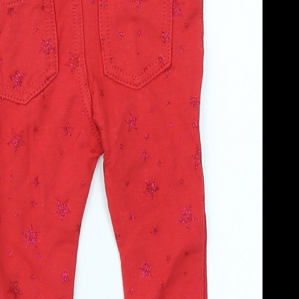 H&M Girls Red Spotted  Jogger Jeans Size 3-6 Months