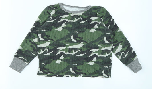 Primark Girls Green Camouflage  Basic T-Shirt Size 4-5 Years