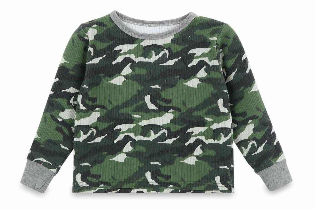 Primark Girls Green Camouflage  Basic T-Shirt Size 4-5 Years