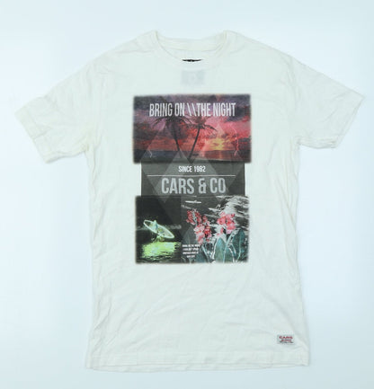 Additional front view of Cars Jeans women’s white basic t-shirt, size UK 14