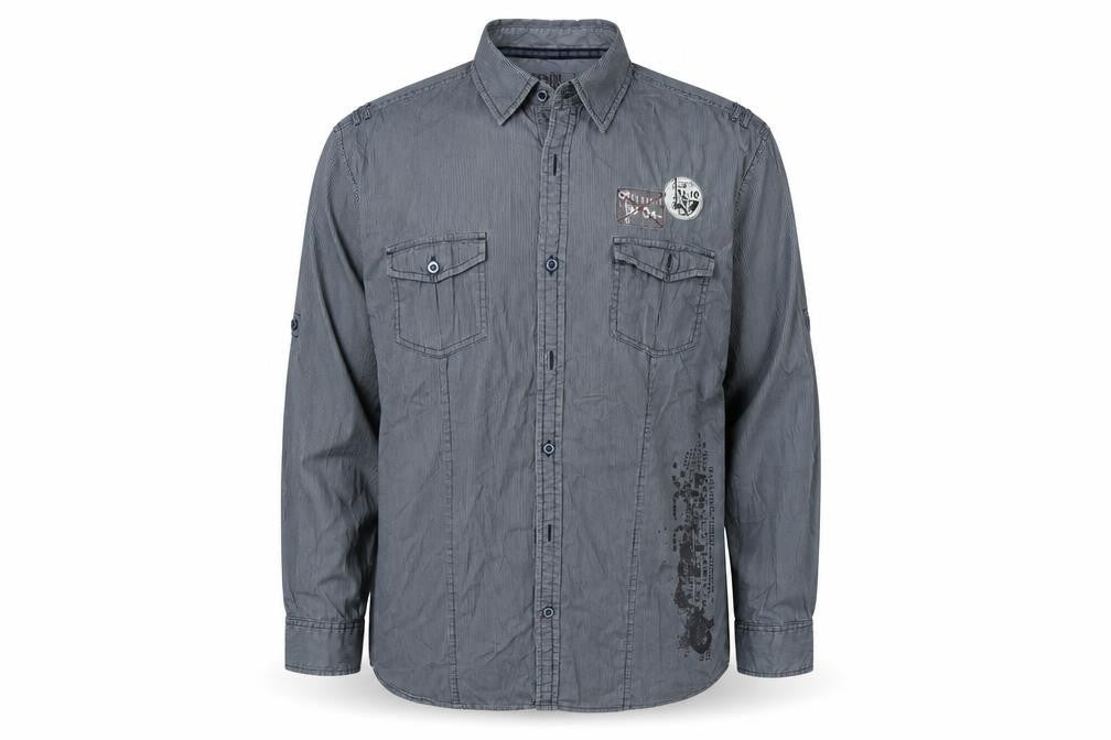 Denim Seventy3 Mens Blue Striped   Button-Up Size L