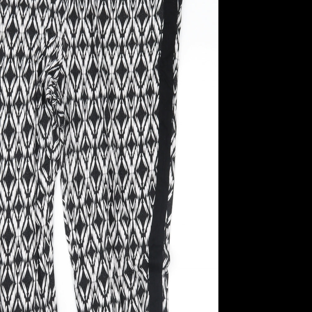 F&F Womens Black Geometric  Harem Trousers Size 12 L28 in