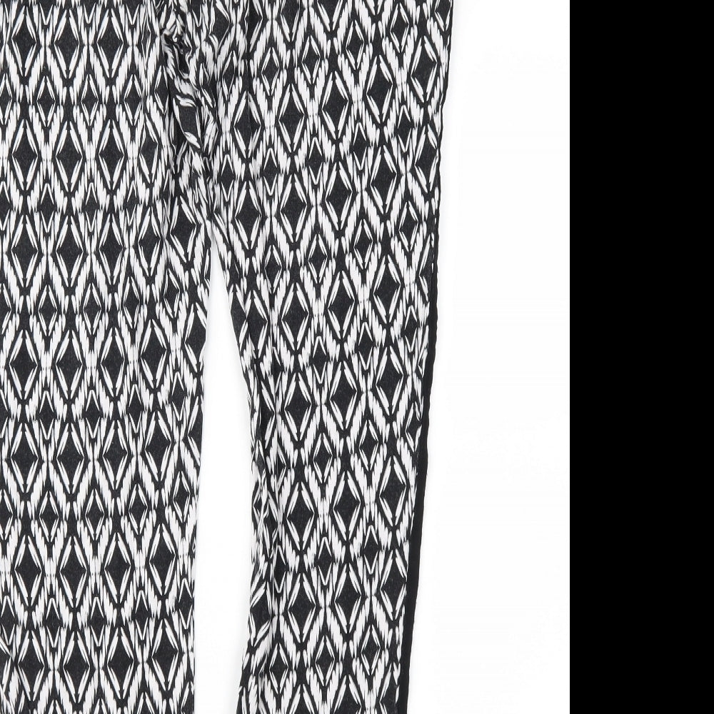 F&F Womens Black Geometric  Harem Trousers Size 12 L28 in