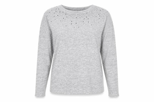 Front view of Tu women’s grey jumper, size UK 8