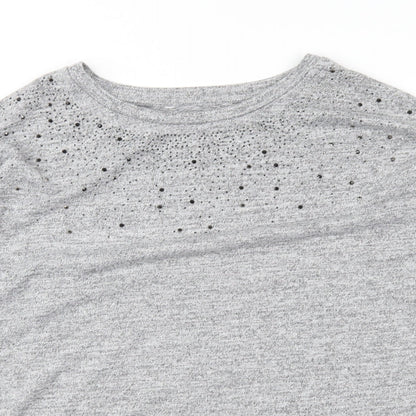 Close-up detail of Tu women’s grey jumper, size UK 8