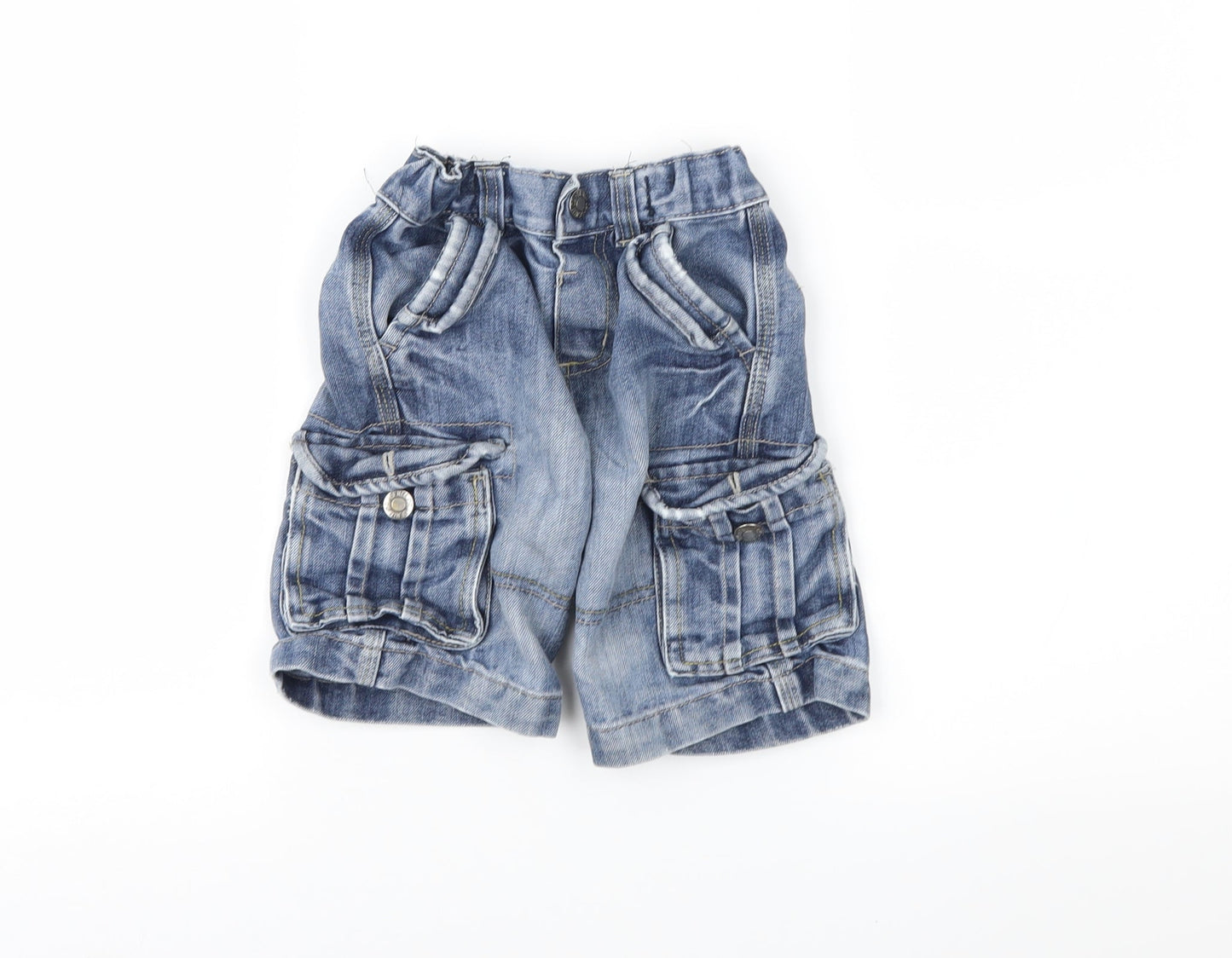 Denim & Co. Boys Blue  Denim Cargo Shorts Size 3-4 Years