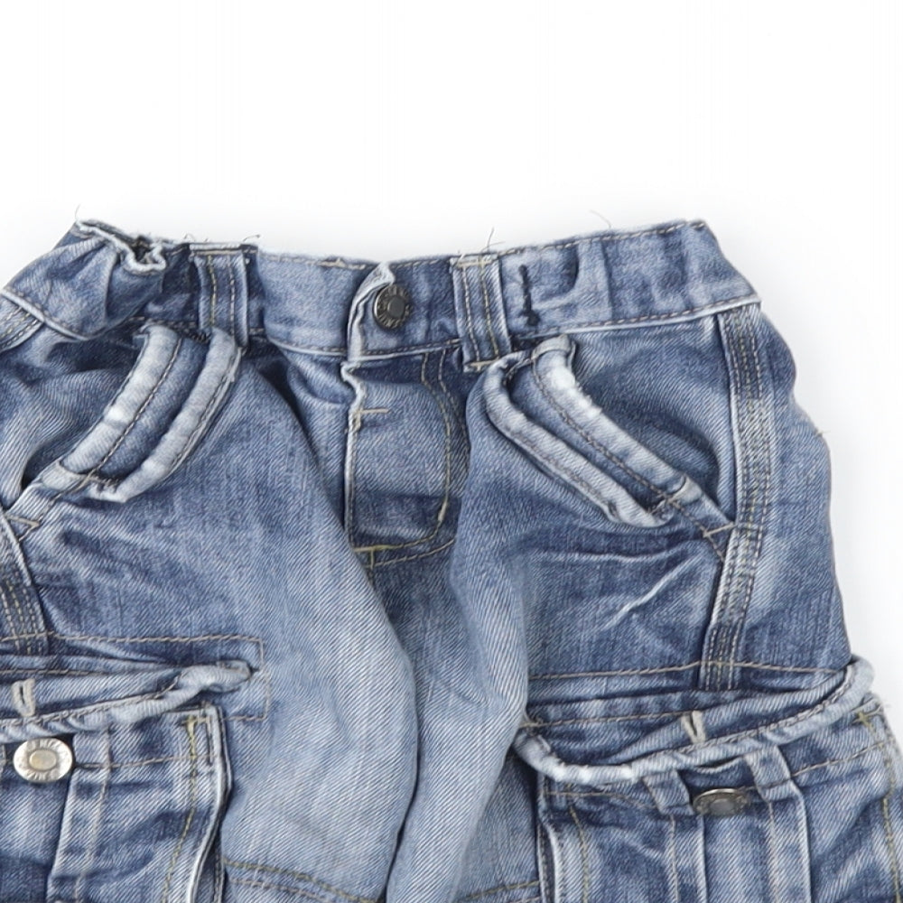 Denim & Co. Boys Blue  Denim Cargo Shorts Size 3-4 Years