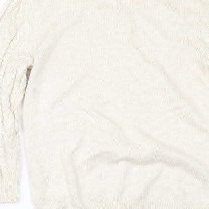Brand and care label for H&M women’s ivory jumper, size XS