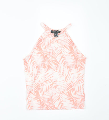 Additional front view of Primark women’s white floral basic t-shirt, size UK 4