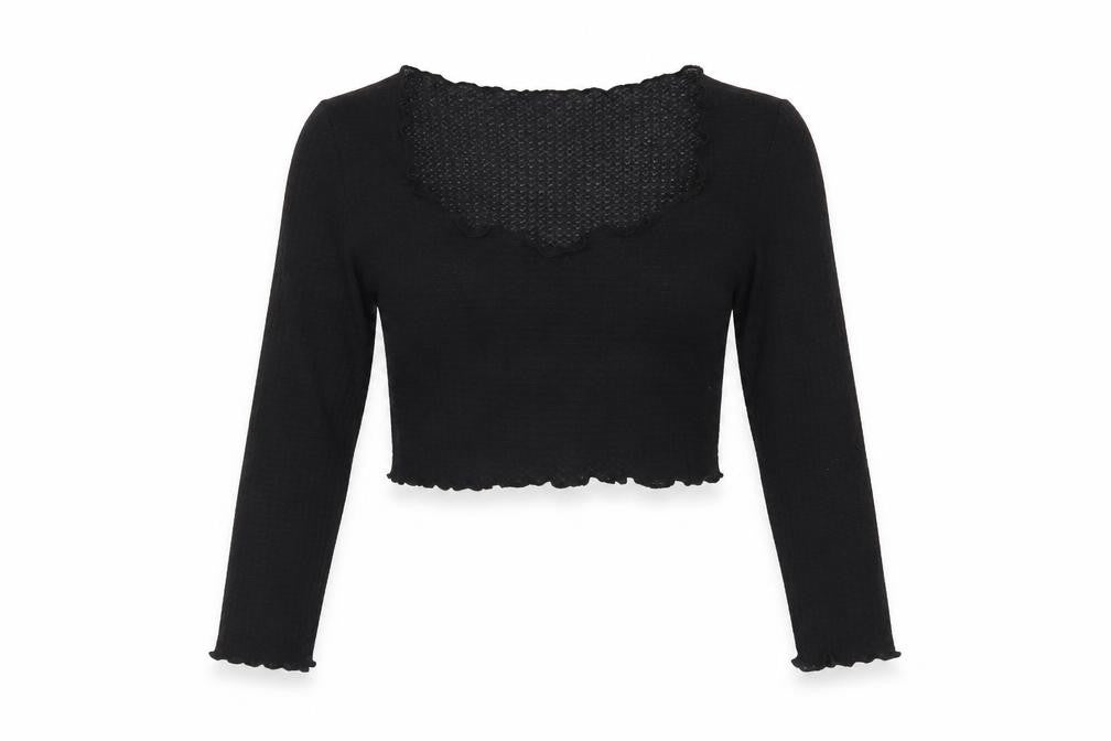 SheIn Womens Black   Cropped T-Shirt Size L
