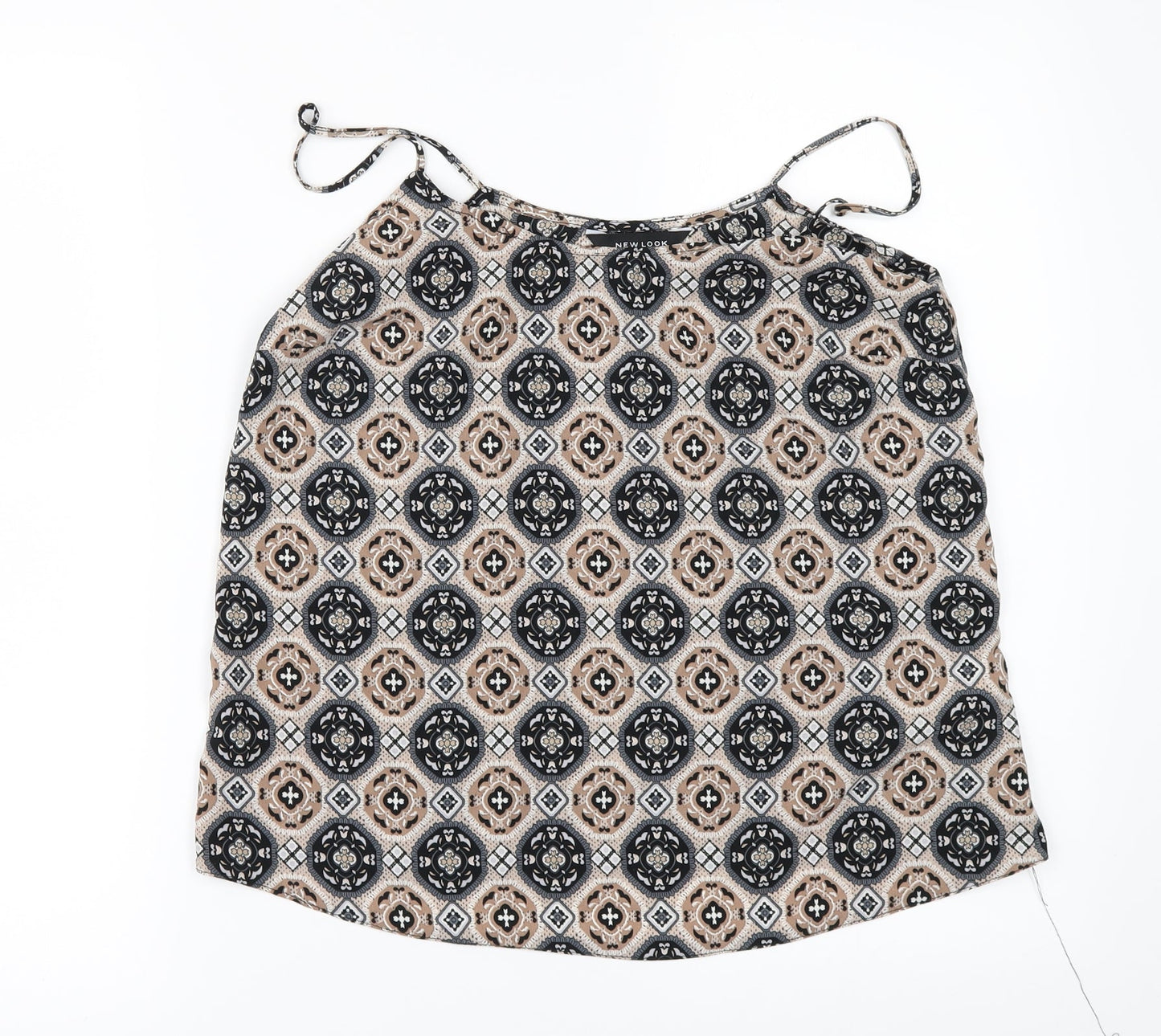 New Look Womens Beige Geometric  Camisole Blouse Size 8